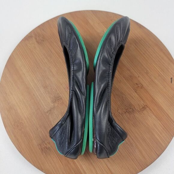 Tieks By Gavrieli Women's Ballet Flats Size 7 Leather Slip On Black And Green - Picture 11 of 14